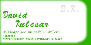 david kulcsar business card